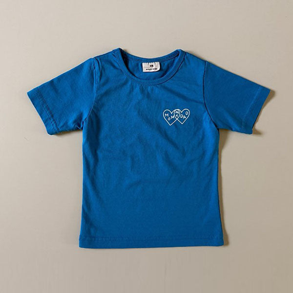 Double Heart Tee Korean toddler t-shirt in purple made in Korea