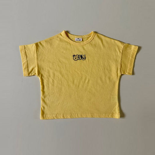Cat Tee Korean toddler t-shirt in yellow made in Korea