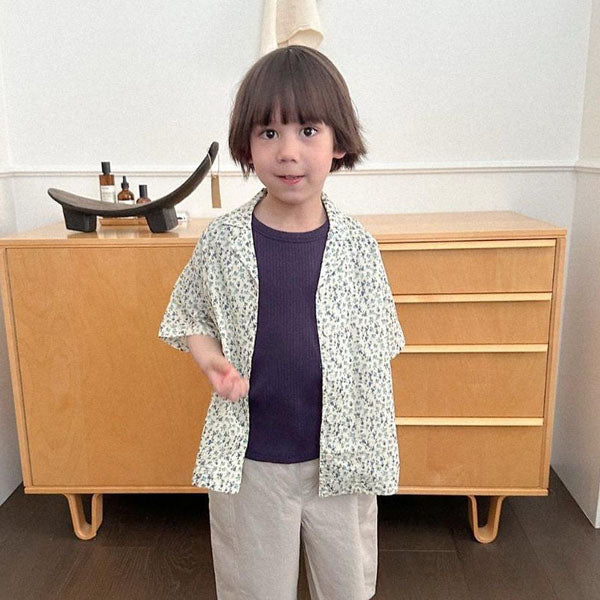 Flora Shirt Korean toddler shirt in ivory made in Korea