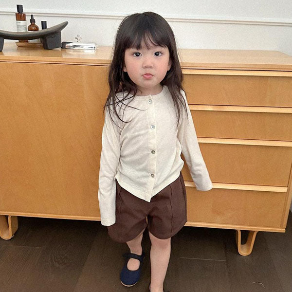 Picnic Cardigan Korean toddler sweater in cream made in Korea