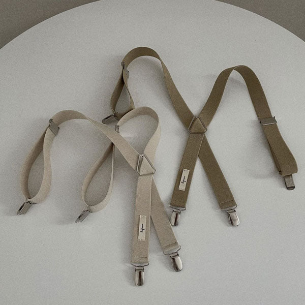 Natural Suspenders Korean kids accessory in beige made in Korea