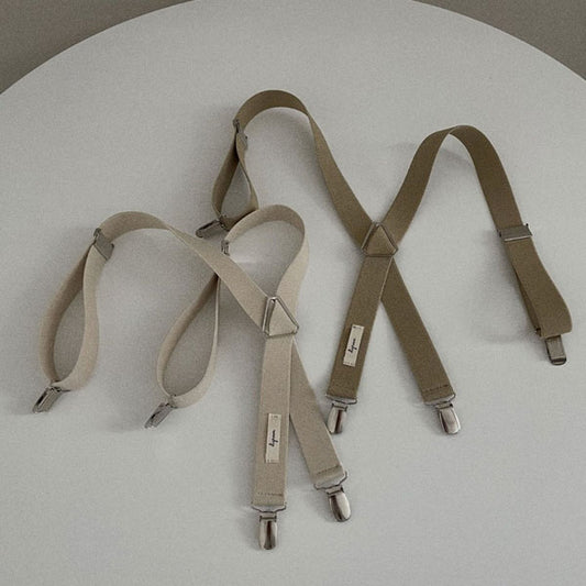 Natural Suspenders Korean kids accessory in beige made in Korea