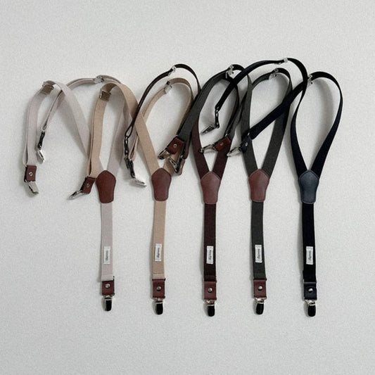 Essential Suspenders Korean kids accessory in cream made in Korea