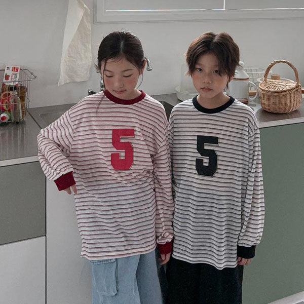 Soft Summer Long Sleeve Tee Korean toddler t-shirt in red made in Korea