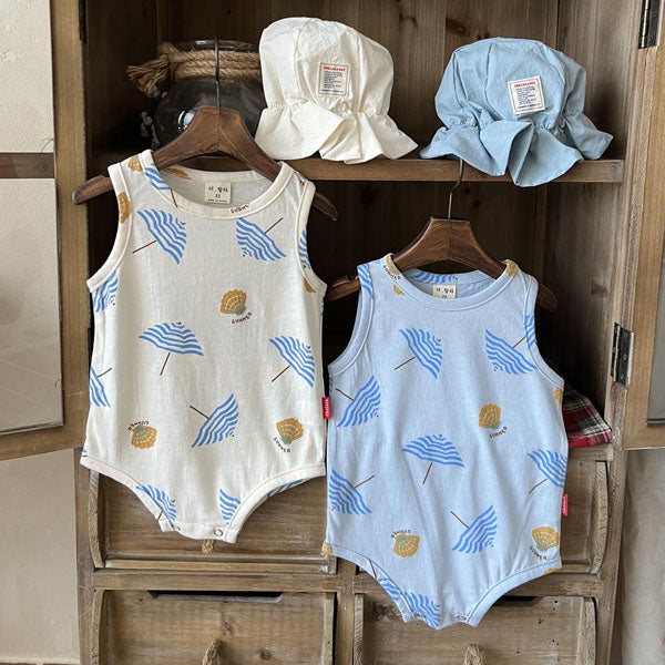 Parasol Bodysuit Korean infant bodysuit in ivory made in Korea