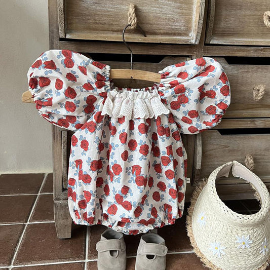 Rose Garden Bodysuit Korean infant bodysuit in solid color made in Korea
