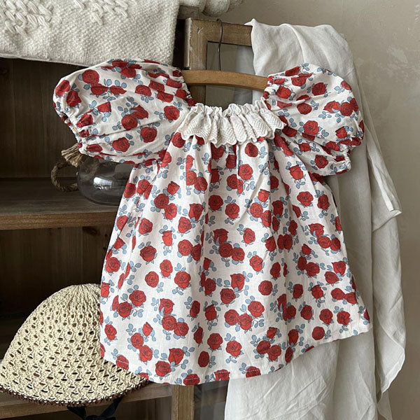 Rose Garden Dress Korean toddler dress in solid color made in Korea