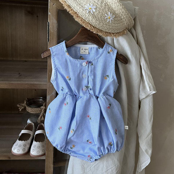 Rain Flower Bodysuit Korean infant bodysuit in solid color made in Korea