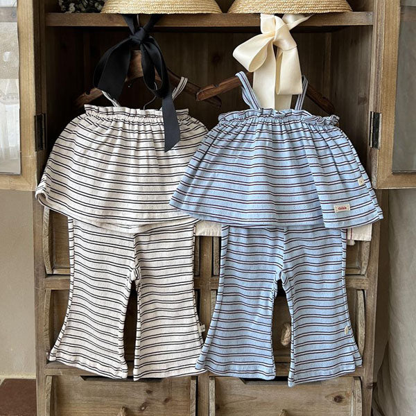 Tank Top & Bottom Set Korean toddler set in ivory made in Korea