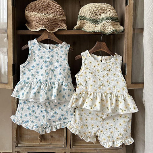 Kongsuni Top & Bottom Set Korean toddler set in yellow made in Korea