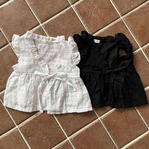 Mitsu Bustier Korean toddler tops in white made in Korea