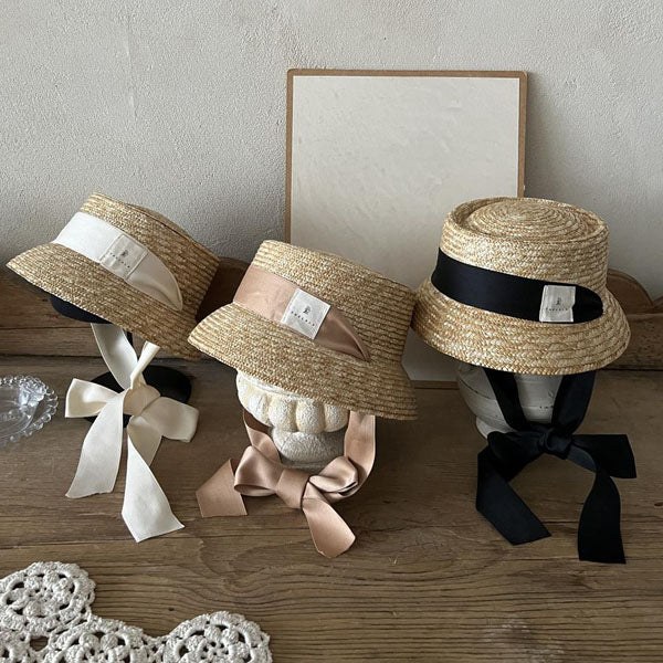 Hepburn Bucket Hat Korean kids accessory in ivory made in Korea