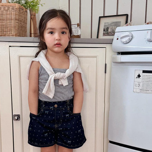 Stripe Top Korean toddler tops in mustard made in Korea