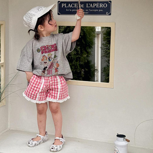 Picnic Shorts Korean toddler shorts in pink made in Korea