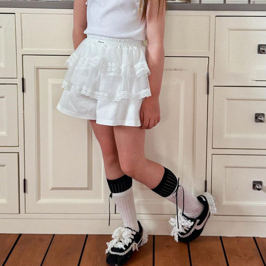 Lina Tutu Skort Korean toddler skort in white made in Korea