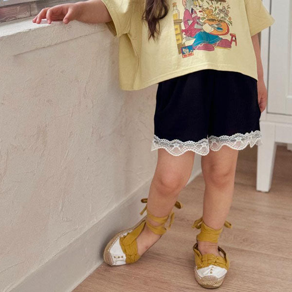 Shining Ribbed Pants Korean toddler pants in black made in Korea