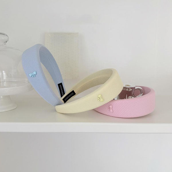 Milky Ribbon Headband Korean kids accessory in blue made in Korea