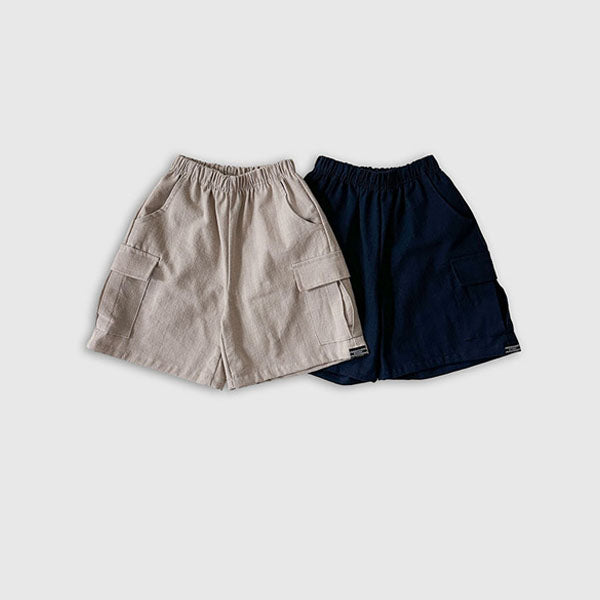 Like Cargo Label Shorts Korean toddler shorts in beige made in Korea
