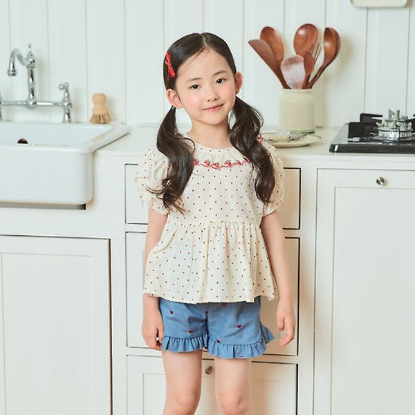 Lovely Blouse Korean toddler blouse in embroidery made in Korea
