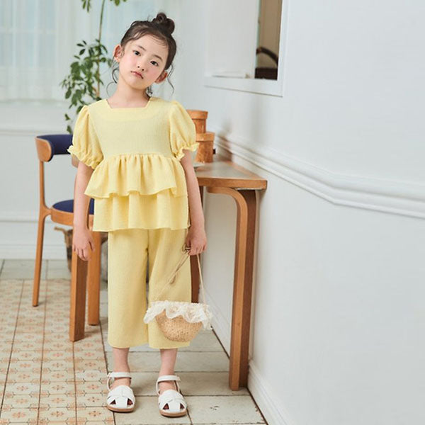 Tiered Set Korean toddler set in yellow made in Korea