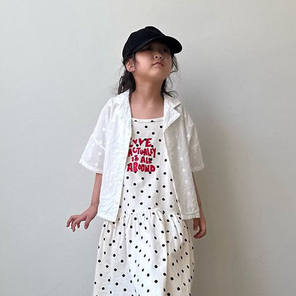 Open Shirt Korean toddler shirt in ivory made in Korea