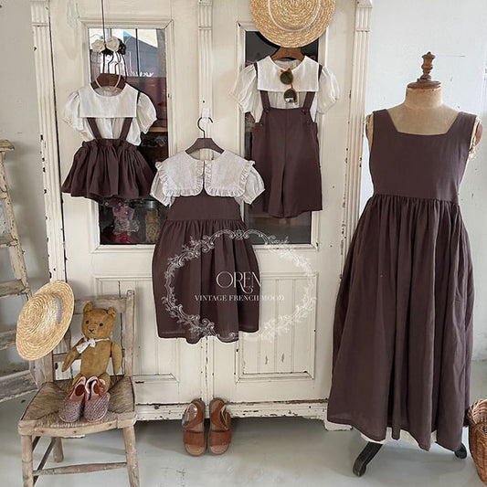 Mom Blair Dress - Brown Korean kids dress in brown made in Korea