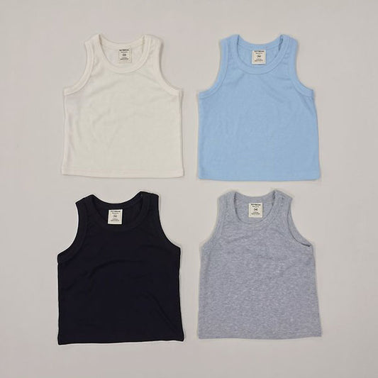Summer Ribbed Tank Top Korean toddler tank top in light sky blue made in Korea