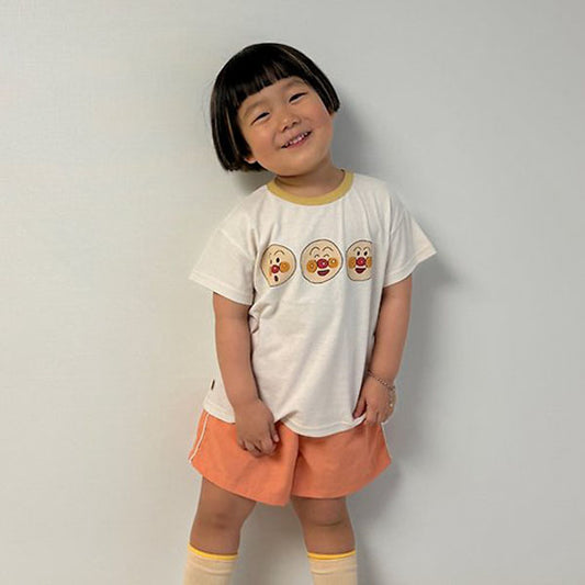 Ho Ho Ho Short Sleeve Tee Korean toddler t-shirt in yellow(neck color) made in Korea