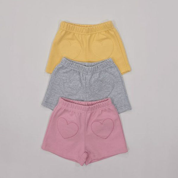 Heart 3-Length Pants Korean toddler pants in heather made in Korea