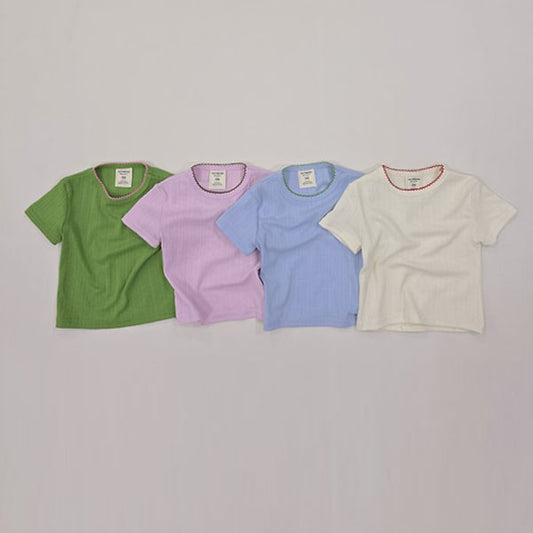 Mellow Slim Tee Korean toddler t-shirt in light sky blue made in Korea