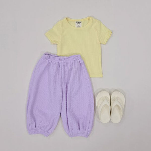 Bibi Little Top & Bottom Set Korean toddler set in light gray made in Korea