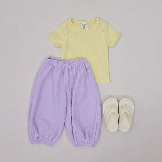Bibi Little Top & Bottom Set Korean toddler set in light gray made in Korea