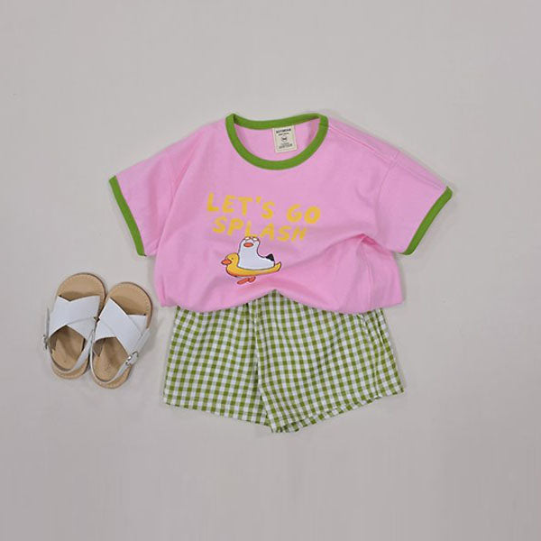 Duck Friend Top & Bottom Set Korean toddler set in pink made in Korea