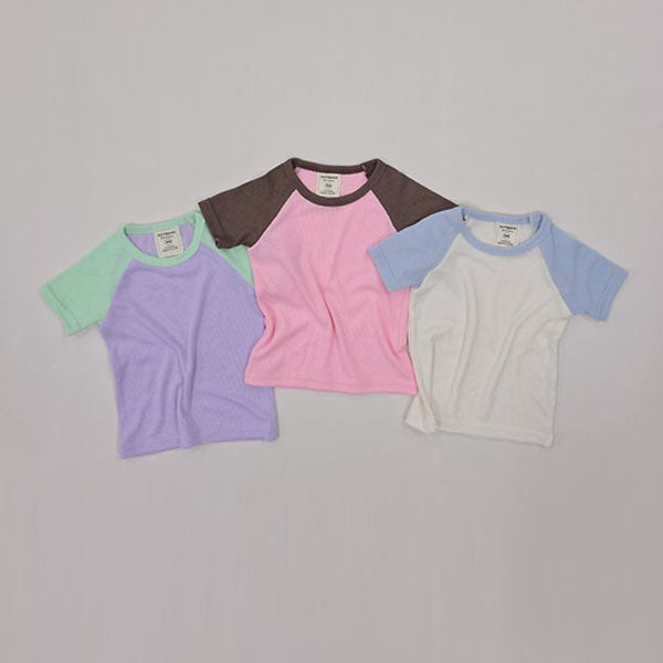 Slim Raglan Tee Korean toddler t-shirt in pink made in Korea