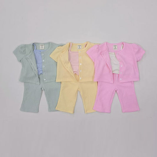 Bella 3-Piece Set Korean toddler set in pink made in Korea