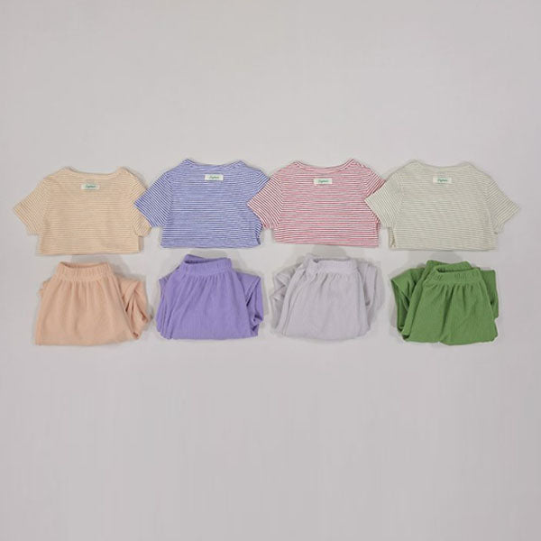 Jjokkkomi Top & Bottom Set Korean toddler set in yellow made in Korea