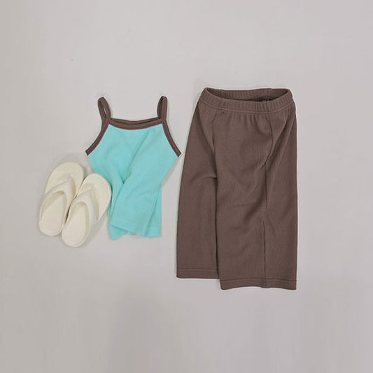 Jelly Pop Tank Top & Bottom Set Korean toddler set in ivory made in Korea