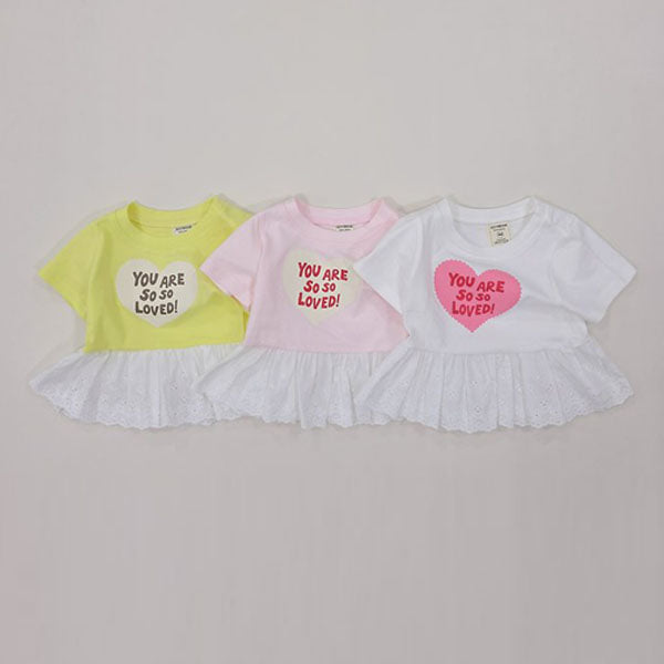 SoSo Ruffle Tee Korean toddler t-shirt in pink made in Korea