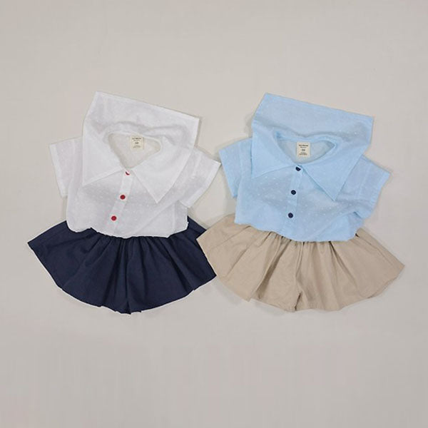 Lovely School Look Set Korean toddler set in ivory-navy made in Korea