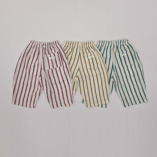 Linen Curve Travel Pants Korean toddler pants in red made in Korea