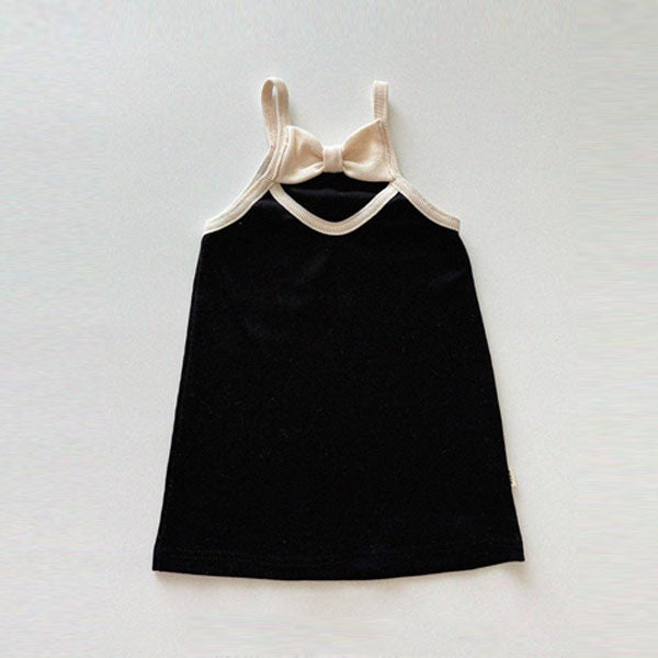 Ribbed Ribbon Dress Korean infant dress in ivory made in Korea