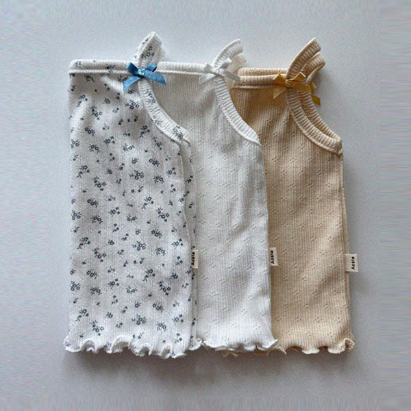 Camellia Tank Top Korean infant tank top in flower made in Korea
