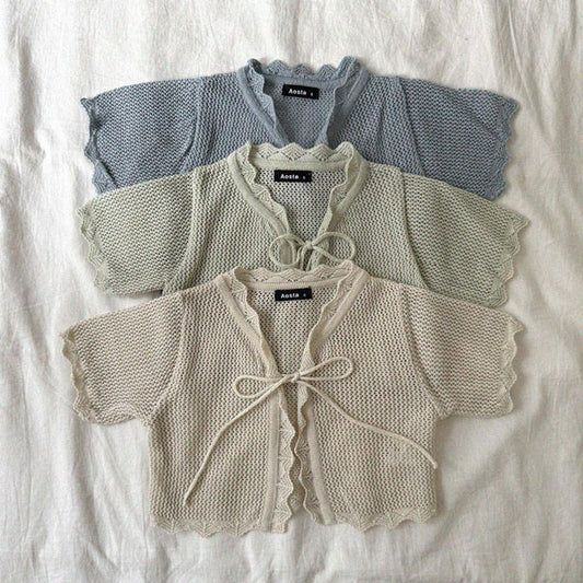 Knit Cardigan Korean toddler sweater in blue made in Korea