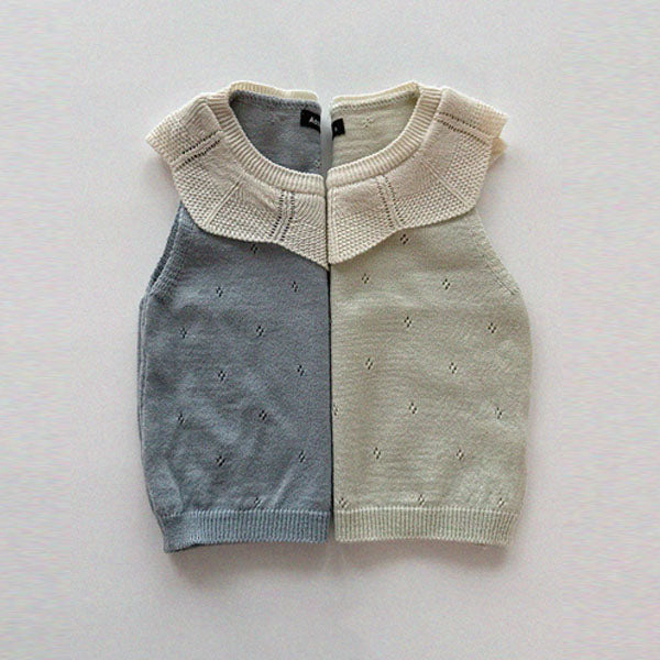 Knit Ruffle Tee Korean toddler t-shirt in mint made in Korea