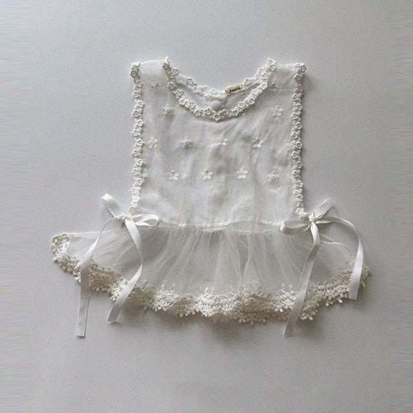 Lace Vest Korean kids jacket in white made in Korea