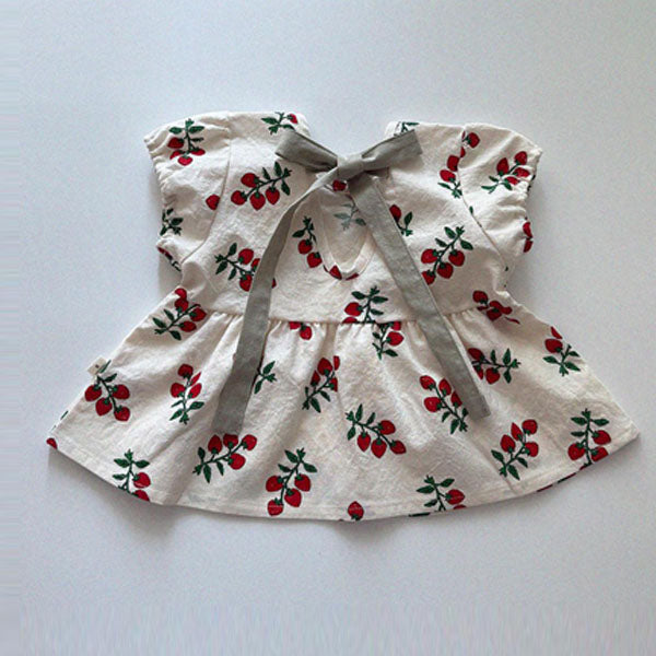 Summer Blouse Korean infant blouse in strawberry made in Korea