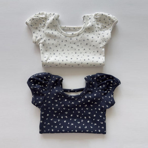Open-Back Puff Blouse Korean infant blouse in ivory made in Korea