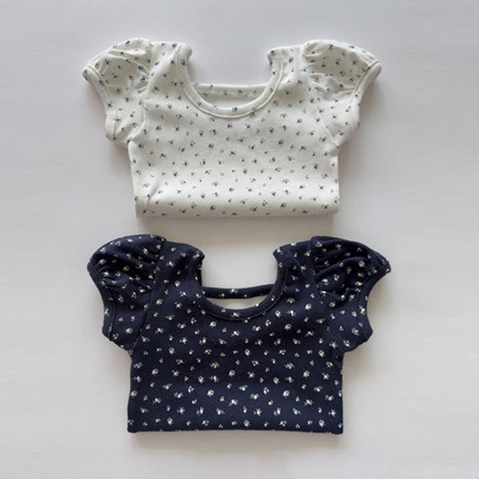 Open-Back Puff Blouse Korean infant blouse in ivory made in Korea