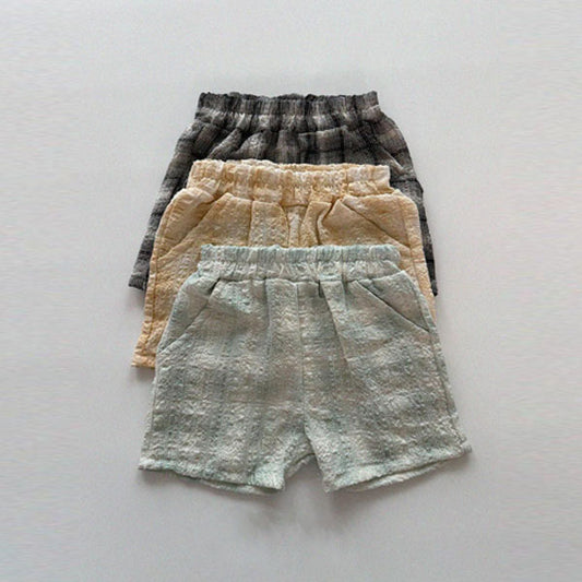 Check Shorts Korean infant shorts in black made in Korea