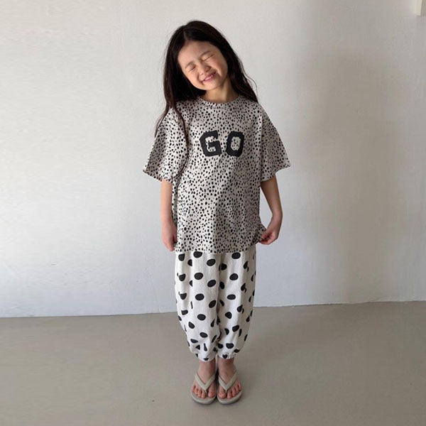 Bold Banded Pants Korean toddler pants in dot made in Korea